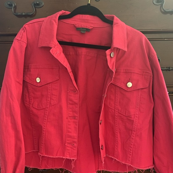 Oversized hot pink denim jacket - Picture 1 of 1